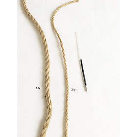 Cuộn 5-10m Dây thừng trang trí bằng sợi cói, sợi đay, sơ dừa tự nhiên phi 2.5-6mm