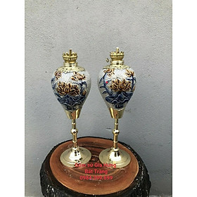 Mua Đèn dầu thờ đắp nổi hoa sen gốm sứ Gia Hưng Bát Tràng
