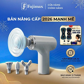 [LOẠI 1 PIN KHỎE]Máy Massage Cầm Tay Mini Súng mát-xa Cầm Tay Đấm Lưng Trị Liệu Cổ Vai Gáy 4 Đầu 6 Chế Độ FUJIMAX