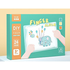 Hộp Màu Vân Tay 12 24 màu DIY Finger