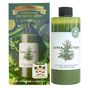 Sữa rửa mặt thải độc rau củ Byvibes Wonder Bath Super Vegitoks Cleanser 300ml (Màu xanh)