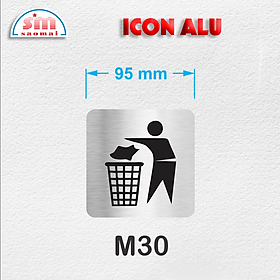 Icon Alu 9.5x9.5cm bạc xước