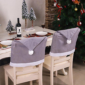 Gray Non-Woven Big Hat Chair Cover for Home New Year Party Christmas Decoration