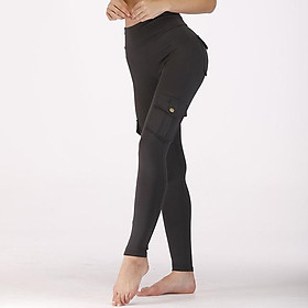 SALSPOR Nữ Quần Tập Yoga Cao Cấp Phong Cách Quân Đội Quần Legging Nữ Tập Gym Ôm Vừa Bỏ Túi Dài Thấm Hút Mồ Hôi Cho Ngoài Trời Chạy Quần Tập Thể Dục - XL