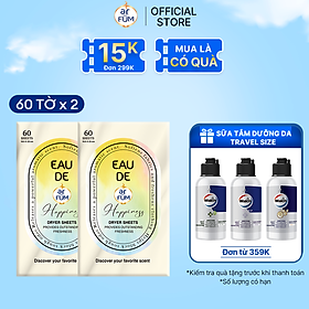 Combo 2 Giấy Thơm Arfum Dùng Cho Máy Sấy Làm Mềm Vải Và Chống Tĩnh Điện , Khử Mùi Tủ Giày, Tủ Quần Áo (60 Tờ/ Hộp)