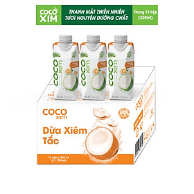 THÙNG 12 Hộp Nước dừa đóng hộp Cocoxim Tắc dung tích 330ml Hộp