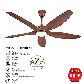 Mua Siêu Sales QUẠT TRẦN AZP- 5 CÁNH NHỰA  CÔNG XUẤT 70W  CÓ REMOT- Hàng Nhập Khẩu