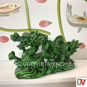 Mua Tượng đá trang trí Thanh Long phong thủy - Tượng đá con rồng trưng bày phong thủy - Xanh Lục Bích - Dài 26cm
