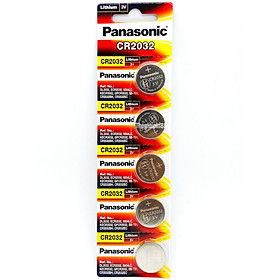 Vỉ 5 Viên Pin CR2032 Panasonic ( CR-2032/5BE x 1 Vỉ ) Lithium 3 V
