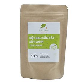 Bột cần tây sấy lạnh Celadetox nguyên chất- 100% tự nhiên- Túi zip 50 g( giúp thanh lọc cơ thể, thải độc tố, hỗ trợ giảm cân)
