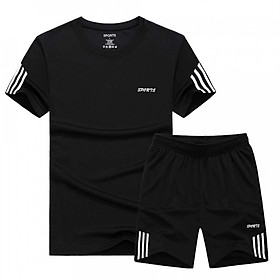 Men's Short Sleeve Sports Running Clothing Set Fitness T-Shirt Shorts 2 Piece Set