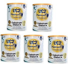 Combo 5 lon Sữa bột UC2 Platinum Colostrum Diabet+ lon 800g