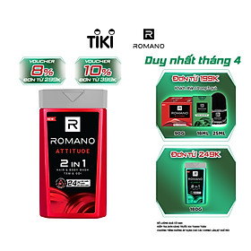 Tắm gội 2 trong 1 Romano Attitude 180g