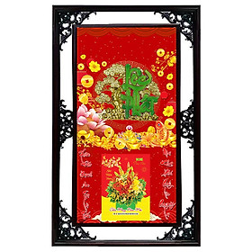 Lịch Cao Cấp 2021 Dán Nổi Chữ Lộc Phát Nền Đỏ Khung Đôi (50x82 Cm)