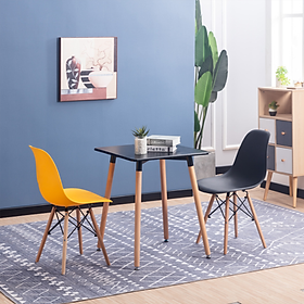 Mua Bộ 4 Ghế nhựa chân gỗ chắc chắn nhiều màu - Ghế ăn gia đình  Ghế coffee  Ghế ban công dựa lưng thư giãn decor đẹp