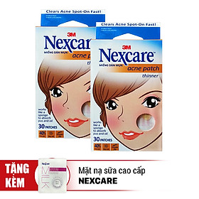 Bộ 2 Hộp Miếng Dán Hút Mụn Nexcare TA030 (30 Miếng / Hộp) - Tặng Mặt Nạ Sữa Cao Cấp Nexcare 160531
