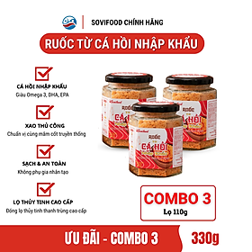 Combo 5 Lọ Ruốc Cá Hồi Sovifood – Chà Bông Cá Hồi Giàu Omega 3, DHA, EPA, An Tâm Cho Trẻ Nhỏ - 110G