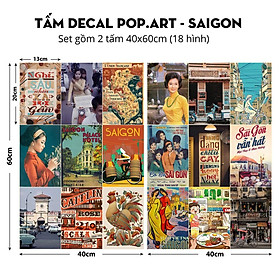 Decal decor vintage poster decal trí nội thất quầy bar, tiệm trà chanh