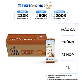 Thùng 12 hộp Sữa hạt Mắc ca TH True NUT 1L