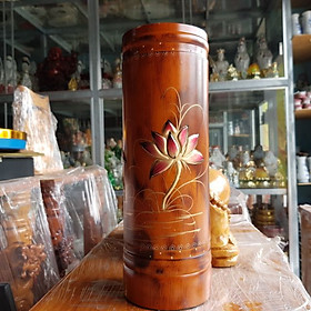 Mua Ống nhang gỗ tràm bông vàng cao 32 cm
