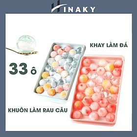 Khay làm đá bi tròn thế hệ mới loại lớn 33 viên tiện dụng, khôn rau câu, làm thạch 