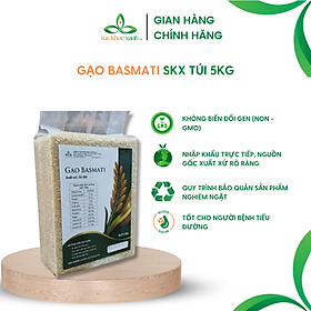 Gạo Basmati India (Ấn Độ), chỉ số đường huyết (GI) thấp, tốt cho người bị tiểu đường, Túi 5kg
