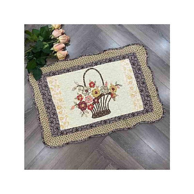 Thảm chùi chân - giỏ hoa viền nâu - TCC45906