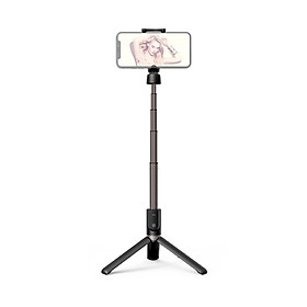 Gậy Tripod Bluetooth xoay 360 độ chụp hình gọn nhẹ tương thích Android, iOS ( Đen)- Hàng chính hãng