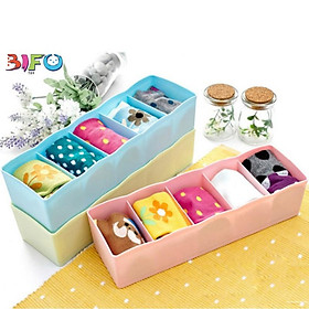 Mua Hộp đựng 5 ngăn đựng tất  đồ văn phòng  dụng cụ trang điểm đa năng siêu xinh