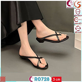 Xỏ Ngón Thời Trang Nữ Gót 3p RO728 ROSATA tại BCASHOP Đi Biển, Dạo Phố, Tiệc Nhẹ