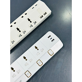 Mua  Hàng chính hãng  Ổ cắm điện Kalite KPS03 - Công tắc đèn báo độc lập (3 phích cắm - 2 cổng Type A  1 cổng Type C)