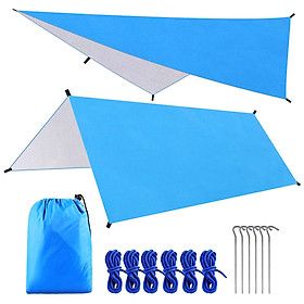 Bạc cắm trại chống thấm nước đa chức năng Lều che mưa che nắng-Màu xanh dương-Size Một cỡ