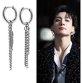 Bông tai mix lá và sợi xích dài cực ngầu KPOP 1 đôi