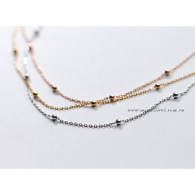 Dây Chuyền Bạc Dây Bi Đeo Kiểu Chocker Hoặc Đeo Dây Dài