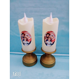 Mua 2 cây nến bàn thờ Cao 17 5 cm   TẶNG 3 PIN AA/ 1.5-Giao màu ngẫu nhiên