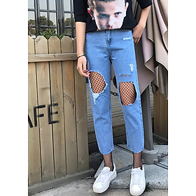 Quần jeans nữ rách lỗ Mã: QD1495