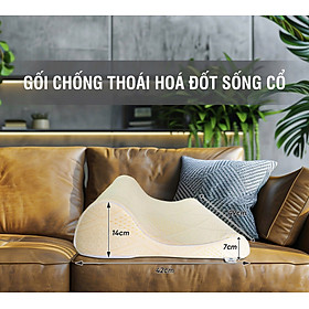 Gối chống thoái hóa đốt sống cổ chuyên dụng 2 đầu gối cao thấp HANAKO - hỗ trợ giảm thiểu đau mỏi vai gáy, cột sống