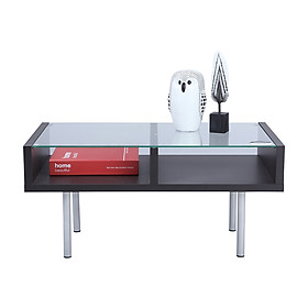 Mua Bàn trà sofa DUO/P chân thép mạ crom bền chắc kết hợp kệ lửng 2 ngăn và mặt kính cường lực cao cấp  thiết kế hiện đại | Index Living Mall - Phân phối độc quyền tại Việt Nam