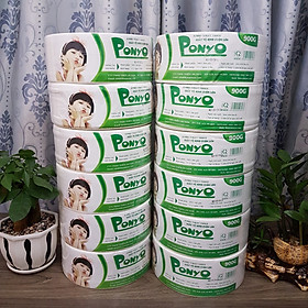 Combo 12 cuộn giấy vệ sinh cuộn lớn 900g PONYO