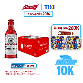 Thùng 24 Chai Budweiser Aluminum Chính Hãng (355ml/ chai)