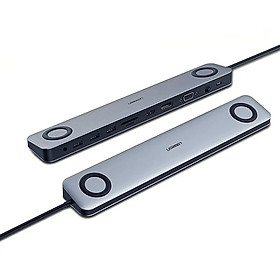 Mua Bộ chuyển đổi USB Type-C sang HDMI  VGA  Gigabit RJ45  TF/SD  3 cổng USB 3.1  Cổng 3.5mm  Type-C PD có kèm nguồn DC 12V Ugreen TC60188CM235 hàng chính hãng