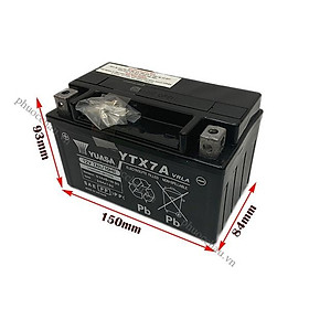 Bình Ắc Quy Khô GS YUASA YTX7A 12V7AH Đời 2 Đít Bầu