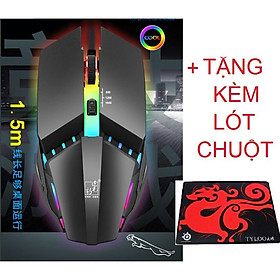 Chuột Game K3 Đèn led RGB màu tự thay đổi + Tặng Kèm Lót Chuột