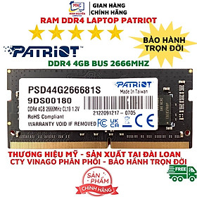 Mua Ram DDR4 Laptop Patriot 8GB  4GB Bus 2666 - Bảo Hành Trọn Đời - Hàng Chính Hãng