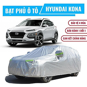 Bạt phủ xe ô tô 5 chỗ Hyundai Kona, Bạt trùm xe SUV cao cấp chất liệu vải PEVA chống nắng mưa không thấm nước