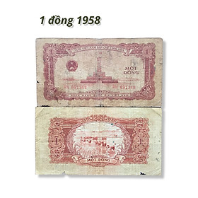 Mua Tiền xưa Việt Nam 1 đồng 1958 hình Cột Cờ Hà Nội chất lượng cũ như hình