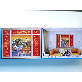 Mua Tranh đính đá câu đối đỏ cửu huyền thất tổ YN5454 - 110 x 75 cm - chưa đính
