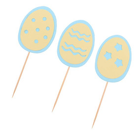 3pcs/Set Happy Easter Eggs Cupcake Picks Cake Topper Easter Decor