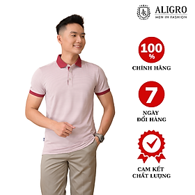 Áo polo nam dệt kiểu V đỏ đô ALGPLO77