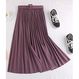 Chân váy xếp ly dáng dài có đai chất vải không nhăn Free size (VAY36)